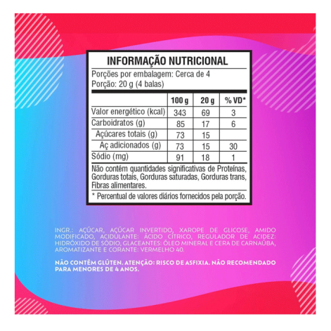 Bala Macia Bubbaloo Morango 75g