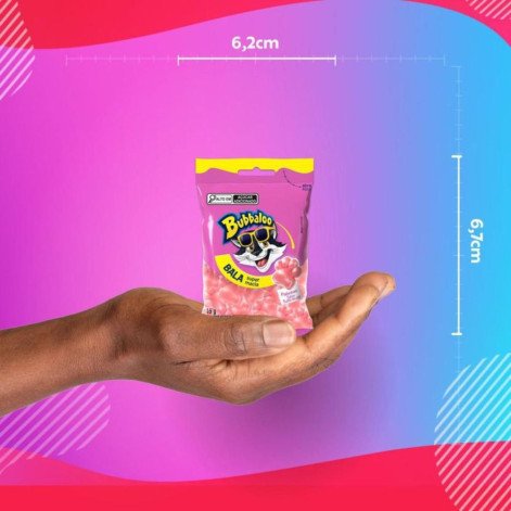 Bala de Gelatina Tutti-Frutti Bubbaloo 15g Pacote Macia