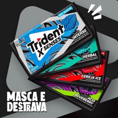 Goma De Mascar Trident XSenses Intense Sem Açúcar 8g