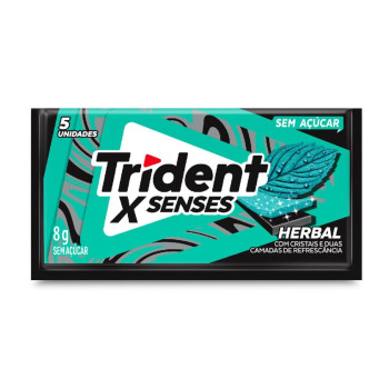 Goma De Mascar Trident XSenses Herbal Sem Açúcar 8g
