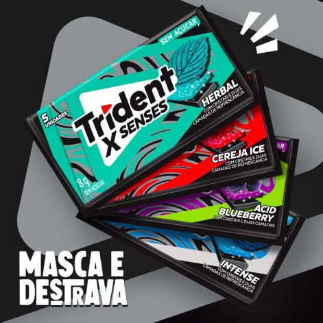 Goma De Mascar Trident XSenses Herbal Sem Açúcar 8g