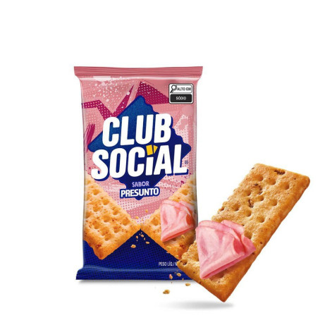 Biscoito Salgado Club Social Presunto 141g Biscoito Salgado Club Social Presunto 141g