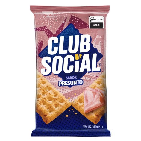 Biscoito Salgado Club Social Presunto 141g Biscoito Salgado Club Social Presunto 141g