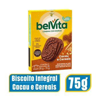 Biscoito BelVita Cacau e Cereais 75g 3 Unidades Biscoito BelVita Cacau e Cereais 75g 3 Unidades