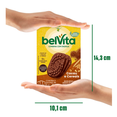 Biscoito BelVita Cacau e Cereais 75g 3 Unidades