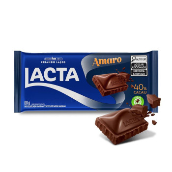 Chocolate Meio Amargo Lacta Amaro 40% Cacau 80g