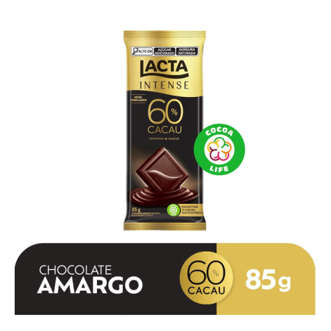 Chocolate Lacta Intense Amargo 60% Cacau Original 85g