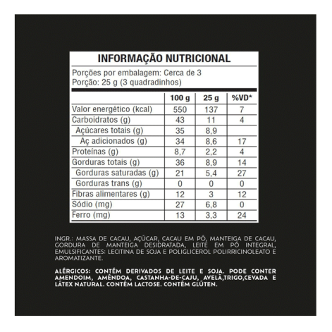 Chocolate Lacta Intense Amargo 60% Cacau Original 85g