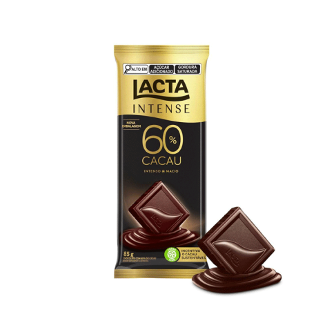 Chocolate Lacta Intense Amargo 60% Cacau Original 85g