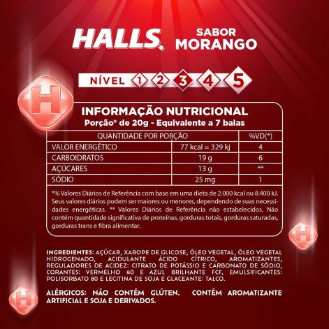 Bala Halls Morango 28G Bala Halls Morango 28G