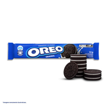 Biscoito Recheado Oreo Original Sabor Chocolate e Baunilha 90g