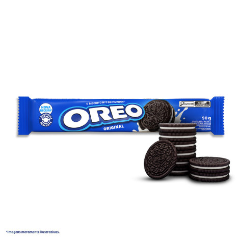 Biscoito Recheado Oreo Original Sabor Chocolate e Baunilha 90g