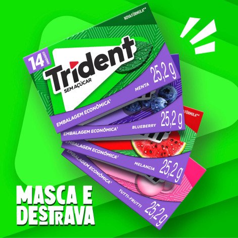 Goma de Mascar Trident Zero Açúcar Sabor Menta 25,2g Goma de Mascar Trident Zero Açúcar Sabor Menta 25,2g
