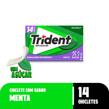Goma de Mascar Trident Zero Açúcar Sabor Menta 25,2g