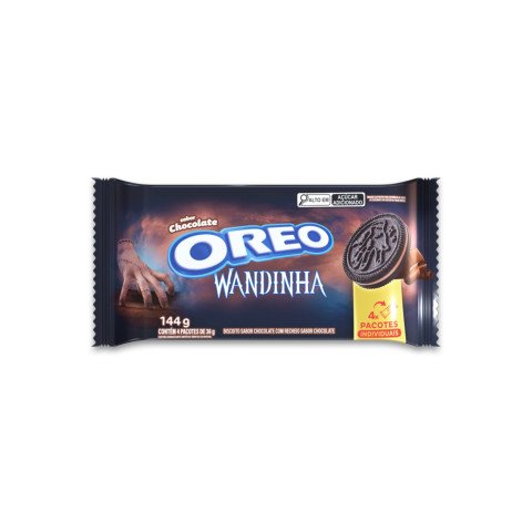 Pack Biscoito Oreo Chocolate Recheio Chocolate Pacote 144g com 4 Unidades