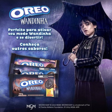 Pack Biscoito Oreo Chocolate Recheio Chocolate Pacote 144g com 4 Unidades