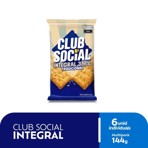 Biscoito Salgado Club Social Integral Tradicional 144g