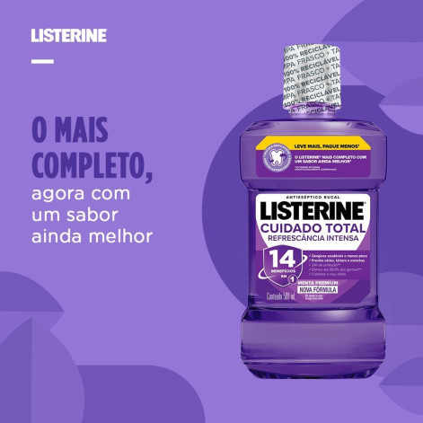 Solução bucal Listerine 500mL Cuidado Total