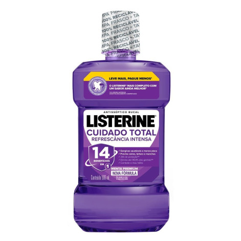 Solução bucal Listerine 500mL Cuidado Total