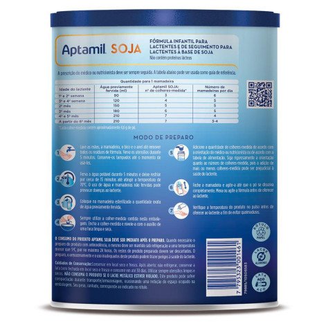Fórmula Infantil Aptamil Soja 2  0-12 Meses 800g
