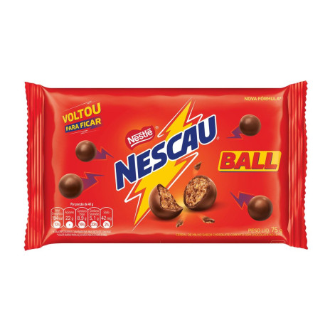 Chocolate Nestlé Nescau Ball Ao Leite Recheado 75g