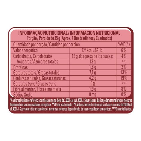 Chocolate em Barra Classic Meio Amargo 40% Cacau 80g