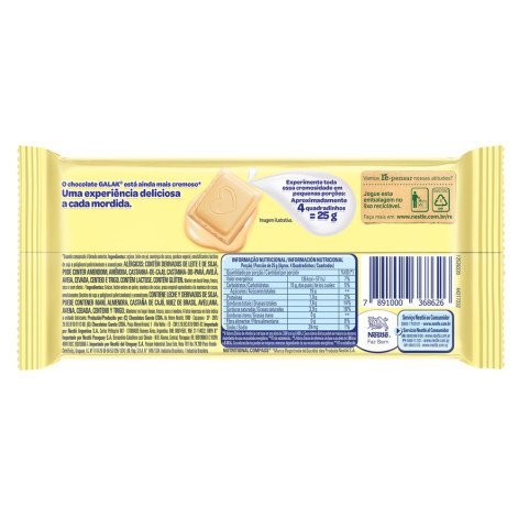 Chocolate Nestlé GALAK Branco 80g