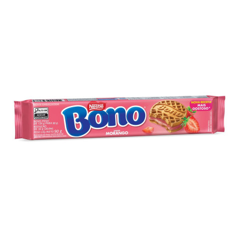 Biscoito Recheado Bono Nestlé Morango 90g