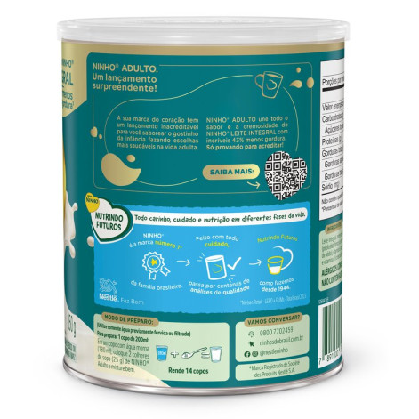 Leite em Pó Semidesnatado Ninho Adulto Lata 350g