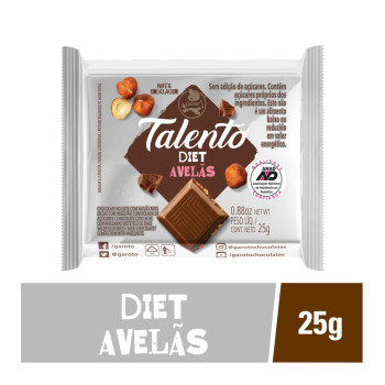 Chocolate ao Leite Garoto Talento Diet Avelãs 25g