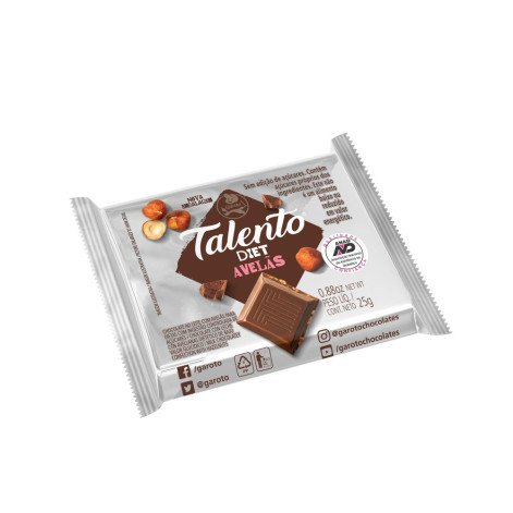 Chocolate ao Leite Garoto Talento Diet Avelãs 25g