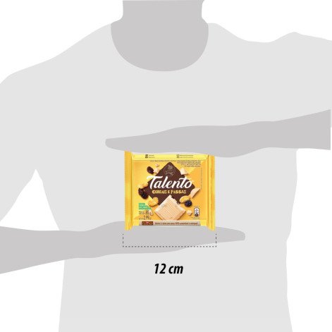 Chocolate Garoto Talento Branco com Cereais e Passas 85g