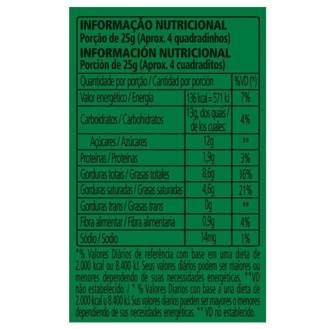 Chocolate GAROTO TALENTO ao Leite com Castanha do Pará 85g