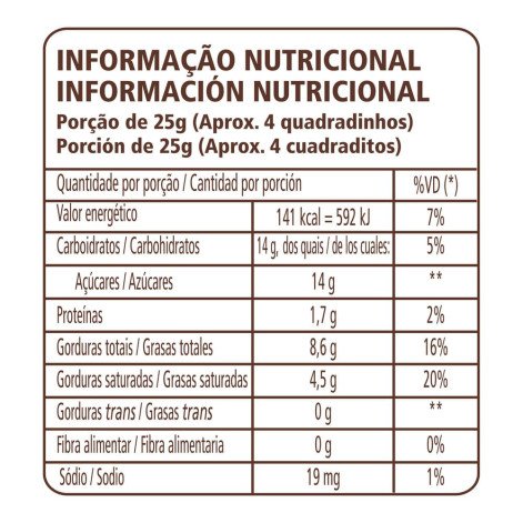 Chocolate Talento Recheado Branco Sabor Opereta Castanha-de-Caju 85g