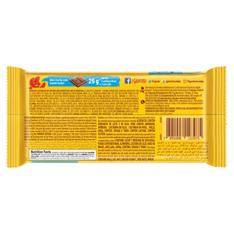 Chocolate em Barra Garoto ao Leite 80g