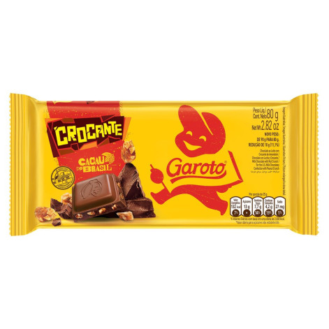 Chocolate Garoto Crocante ao Leite 80g