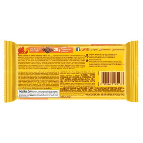 Chocolate ao Leite Garoto Castanha de Caju 80g