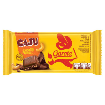 Chocolate ao Leite Garoto Castanha de Caju 80g