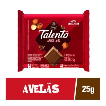 Talento Tab Garoto Leite E Avelãs 25G