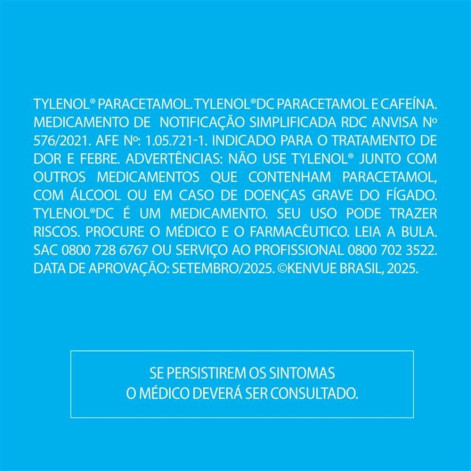 Tylenol Múltiplas Dores Paracetamol 750mg 4 Comprimidos Tylenol Múltiplas Dores Paracetamol 750mg 4 Comprimidos