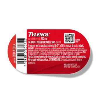 Tylenol Múltiplas Dores Paracetamol 750mg 4 Comprimidos