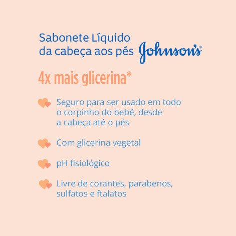 Sabonete Líquido Johnsons Baby Glicerina Cabeça aos Pés Refil 380ml Sabonete Líquido Johnsons Baby Glicerina Cabeça aos Pés Refil 380ml
