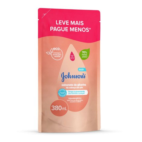 Sabonete Líquido Johnsons Baby Glicerina Cabeça aos Pés Refil 380ml Sabonete Líquido Johnsons Baby Glicerina Cabeça aos Pés Refil 380ml