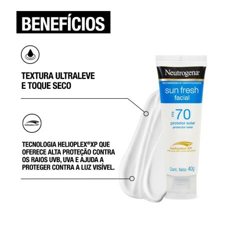 Protetor Solar Facial Neutrogena Sun Fresh FPS70 40g