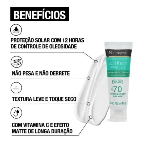 Kit Protetor Solar FPS 70 Neutrogena Sun Fresh 200ml + 40g Toque Seco Resistente à Água