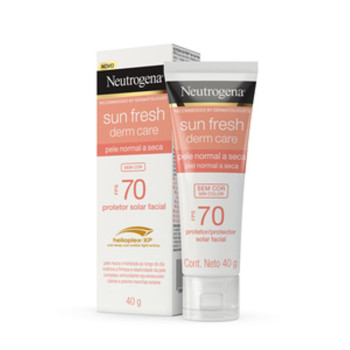 Protetor Solar Neutrogena Sun Fresh Derm Care FPS70 Pele Seca Sem Cor 40g