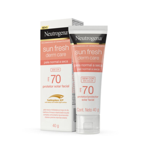 Protetor Solar Neutrogena Sun Fresh Derm Care FPS70 Pele Seca Sem Cor 40g