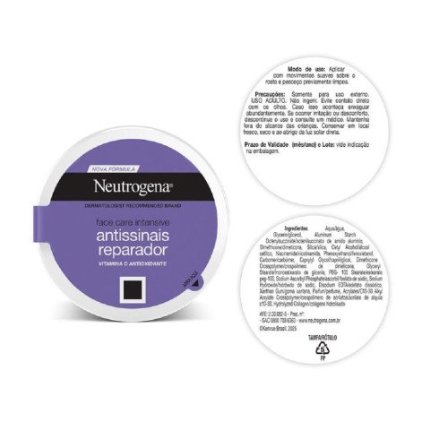 Creme Facial Neutrogena Face Care Intensive Antissinais Reparador 100g Creme Facial Neutrogena Face Care Intensive Antissinais Reparador 100g