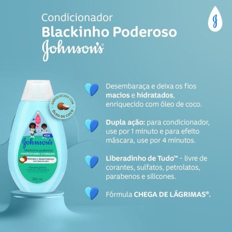 Condicionador Infantil Johnsons Blackinho Poderoso 380ml Condicionador Infantil Johnsons Blackinho Poderoso 380ml