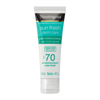 Kit Protetor Solar Facial Neutrogena Sun Fresh Derm Care FPS70 Sem Cor 40g + Gel de Limpeza Neutrogena Purified Skin 60g
